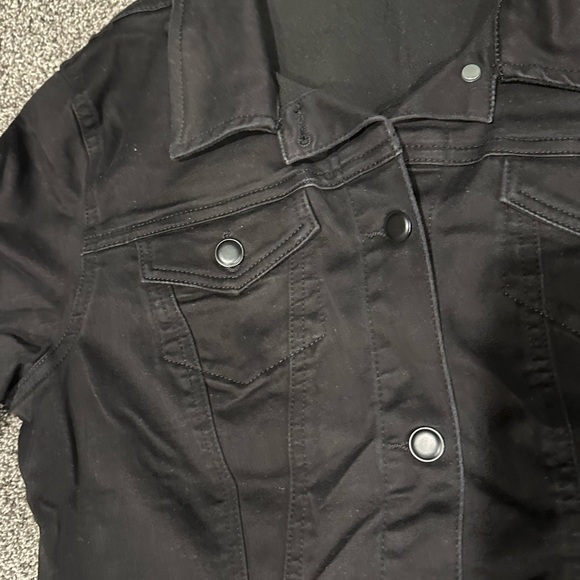 Tribal Black Denim Jean Jacket size L - Picture 2 of 3